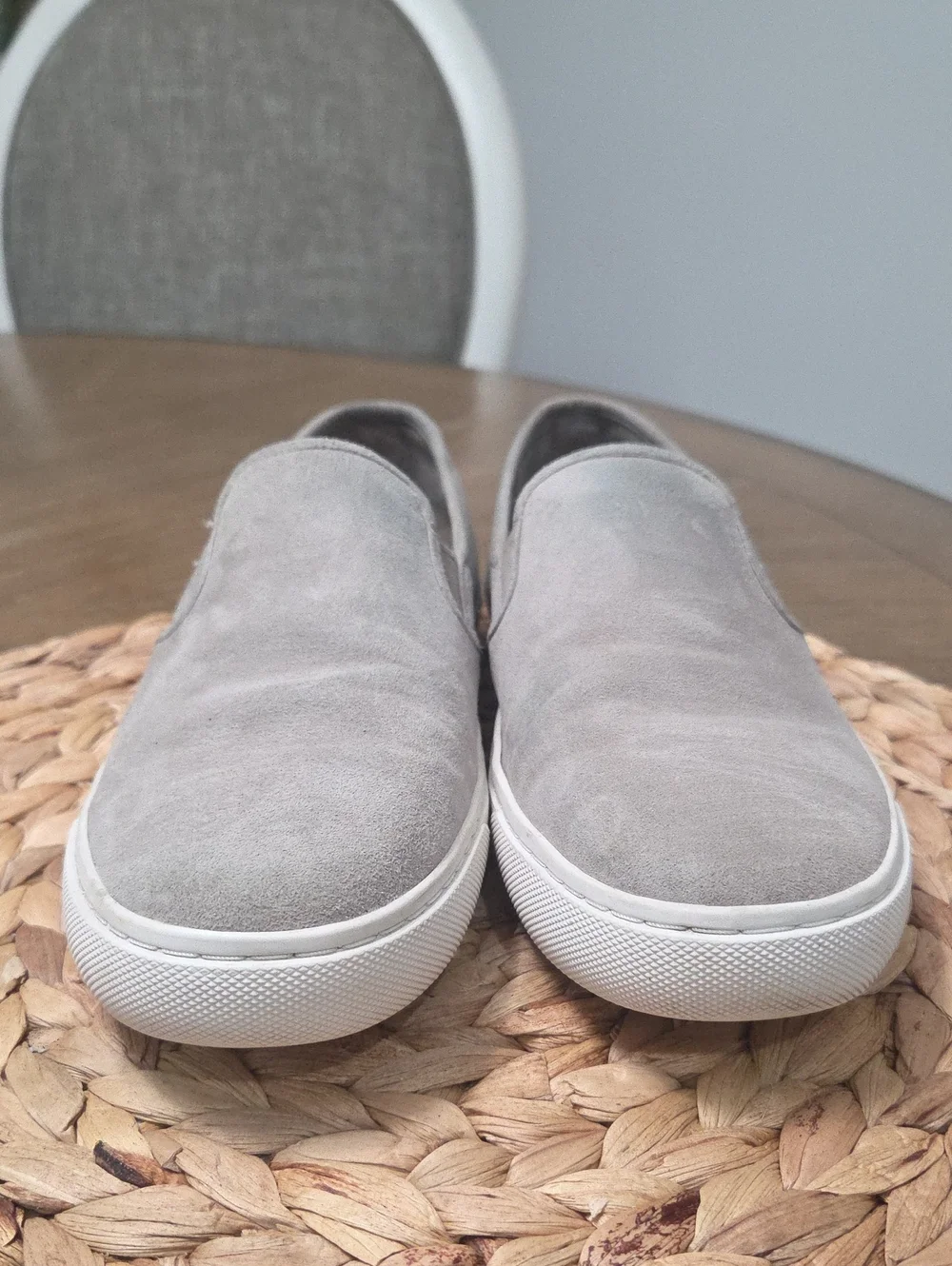 Tory Burch French Gray Kid Suede Jesse Slip On Sneakers Size 6M